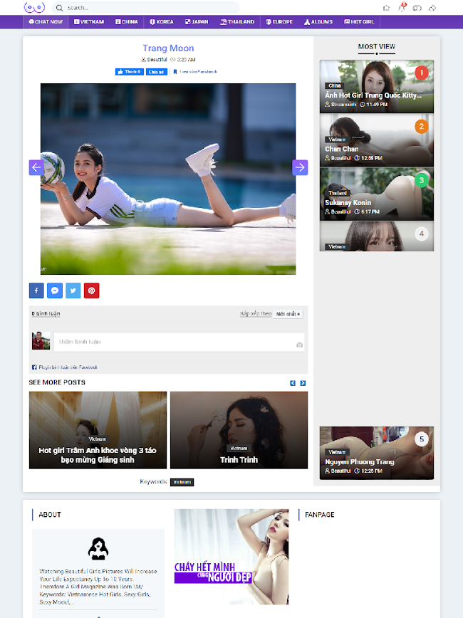 Template blogspot show hình girl xinh chuẩn Template blogspot show hình girl xinh chuẩn